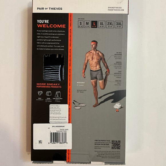Pair of Thieves Men’s SUPERFIT Angel Hair Boxer Briefs, 2-pack L - Picture 8 of 9